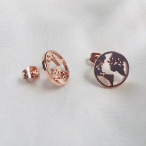 World Map Stud Earrings